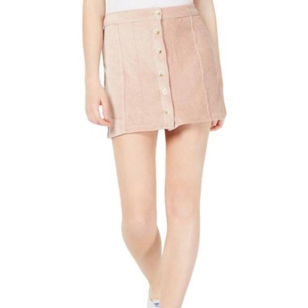 REwash pale pink corduroy skirt